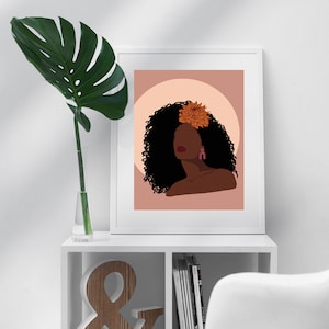 Woman Art Print | Female Art Print | Black Woman Print | Woman Illustration | Boho Wall Art | Home Deco Print | Digital Art | Printable Art