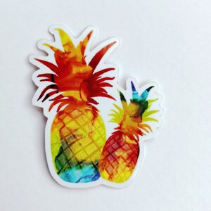 Rainbow Double Pineapple Glossy Sticker