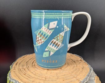 Ceramic Danielle Kroll Anthropologie Pisces Horoscope Mug 4 3/4''