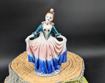 Vintage 1940 Japón ocupado porcelana mujer victoriana figura 5 1/4 pulgadas