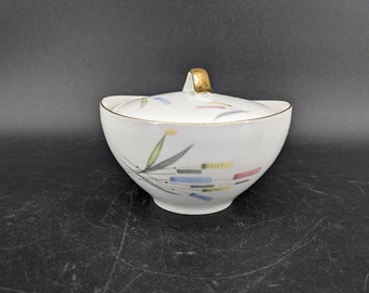 Vintage mediados de siglo Winterling Baviera Alemania gato cola patrón azucarero con tapa