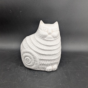 Vintage Department 56 MCM Ceramic White Cat Coin Bank 6 3/8 inches