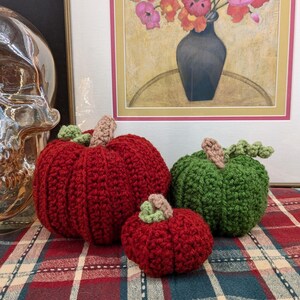 Set of 3 Handmade Crocheted Pumpkins made by me!