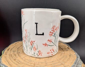 Taza de café de cerámica con la letra L del alfabeto de Anthropologie, 4''