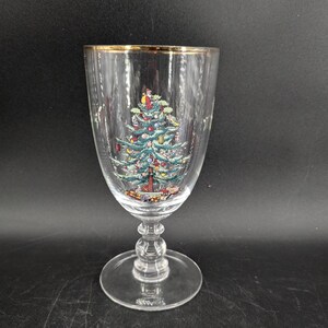 One Vintage Spode Christmas Tree Water Glass Goblet 7&#39;&#39; Replacement Glass