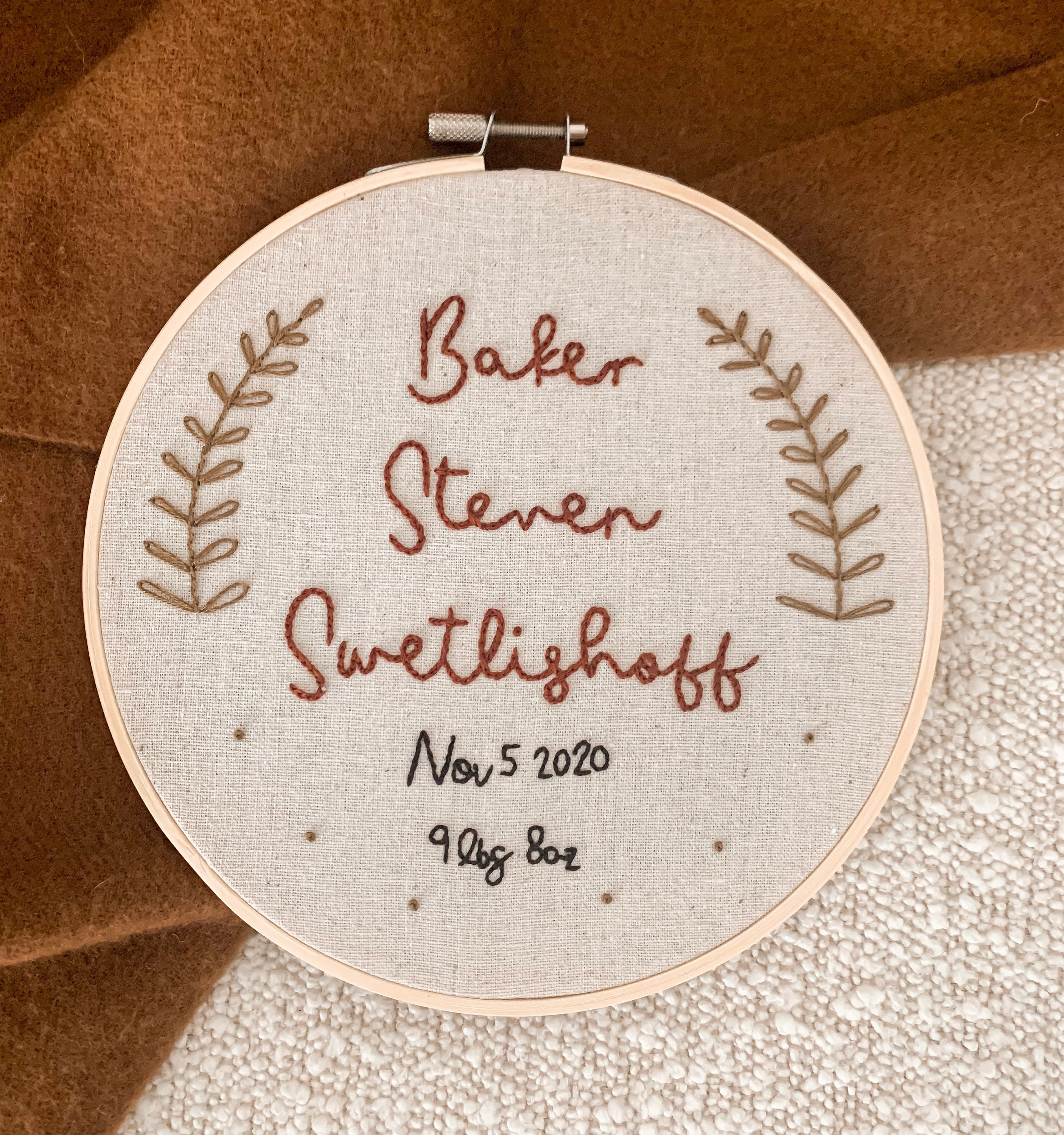 Custom Baby Name Embroidery Embroidered Hoop Embroidery Etsy