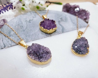 Druzy Amethyst Necklace