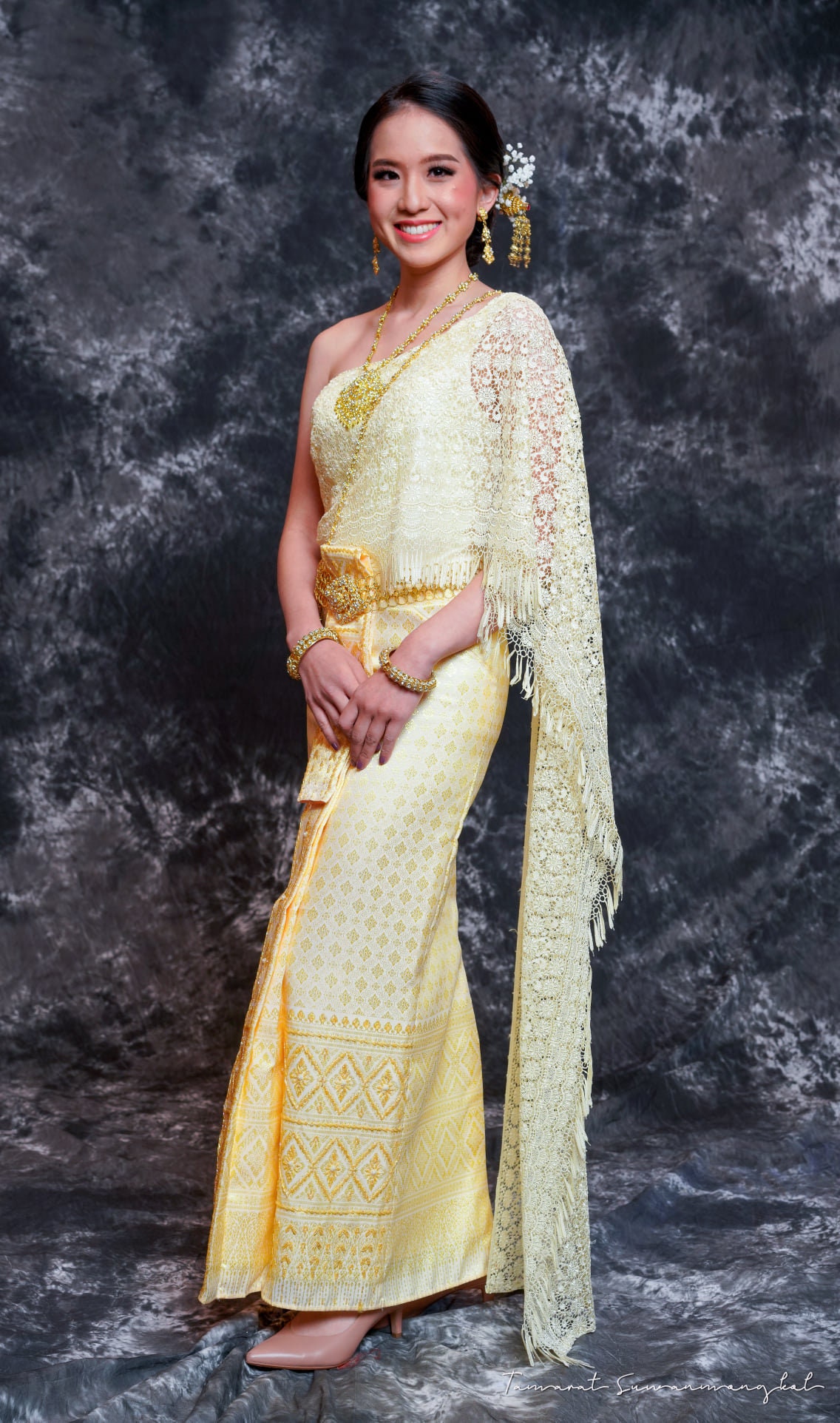 thai wedding dress gold Rinrada main image 0
