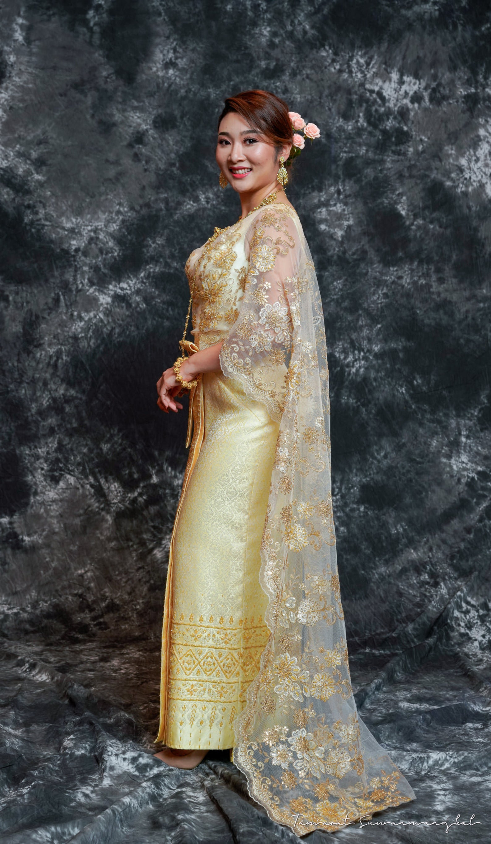 Traditional Thai Wedding Dress, Golden Lace Thai Wedding Dress - Etsy Traditional Thai Wedding Dress, Golden Lace Thai Wedding Dress - Etsy