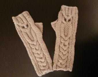 Owl Fingerless Gloves Pattern