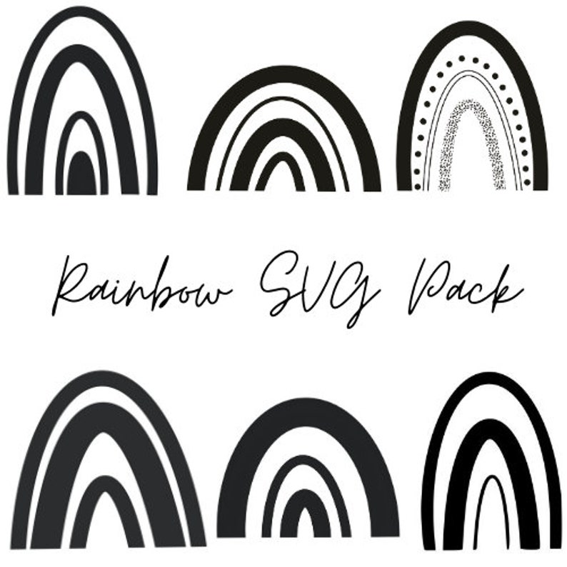 Download Rainbow SVG Pack Boho Rainbow SVG Simple Trendy Rainbow | Etsy