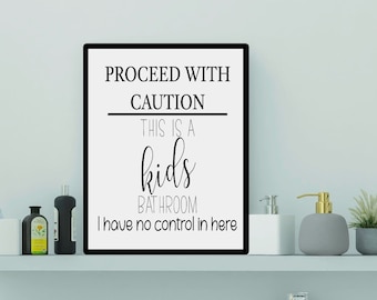 Procedi con cautela Regole del bagno Cartello del bagno stampabile, Segno del bagno divertente, Segno delle regole del bagno, File JPG del regalo di riscaldamento della casa divertente,
