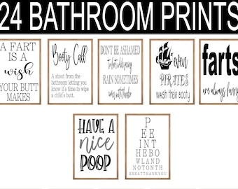 Regole del bagno Segni stampabili per il bagno, Set da bagno divertenti, Segni da bagno Stampa, Regali di scoreggia, Regalo divertente per la casa Nuova casa