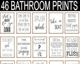Divertenti regole per il bagno, cartelli per il bagno stampabili, set per il bagno, stampa cartelli per il bagno, decorazioni divertenti per la casa, regalo divertente per la casa nuova
