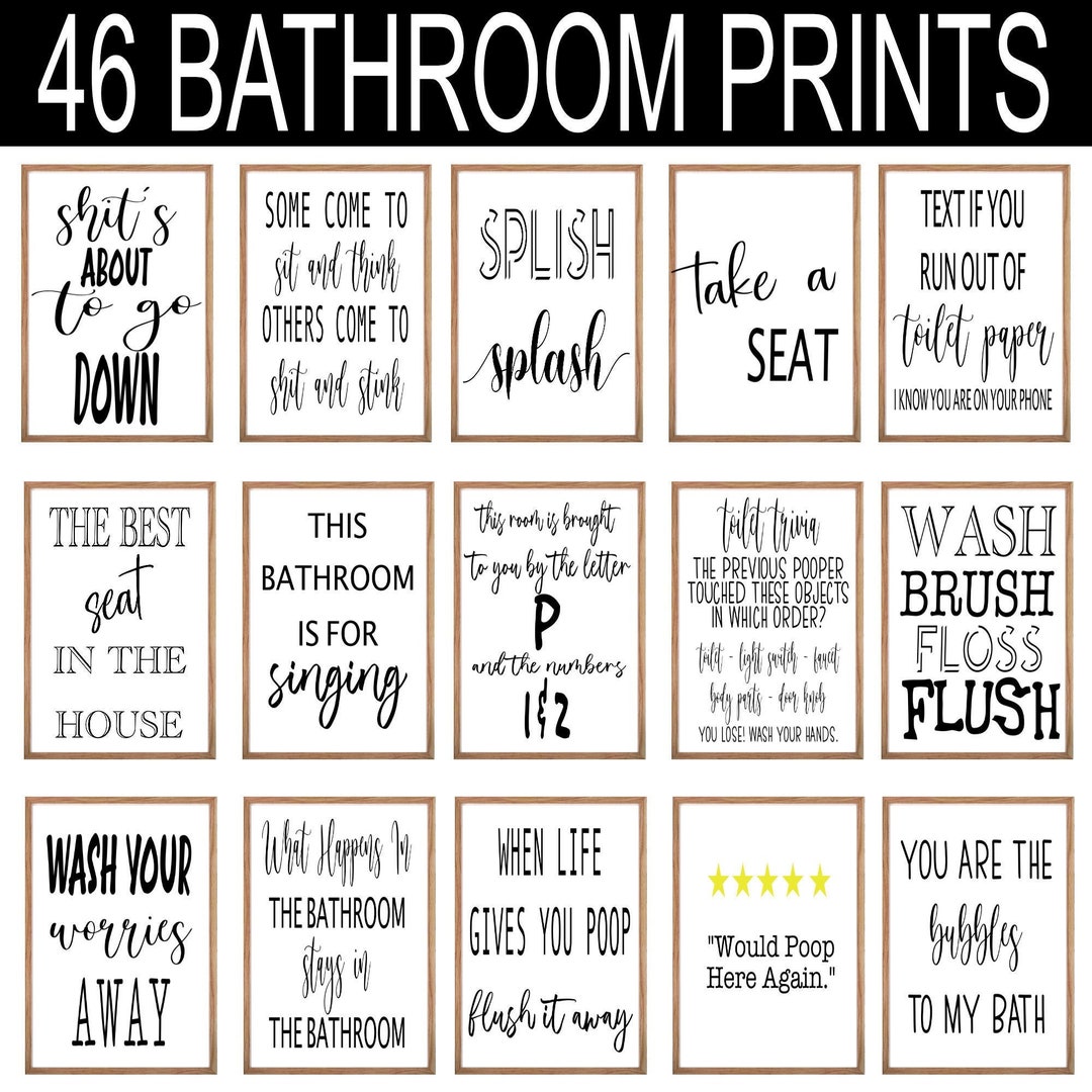 Funny Bathroom Rules Printable Restroom Signs, Bathroom Sets, Bathroom ...
