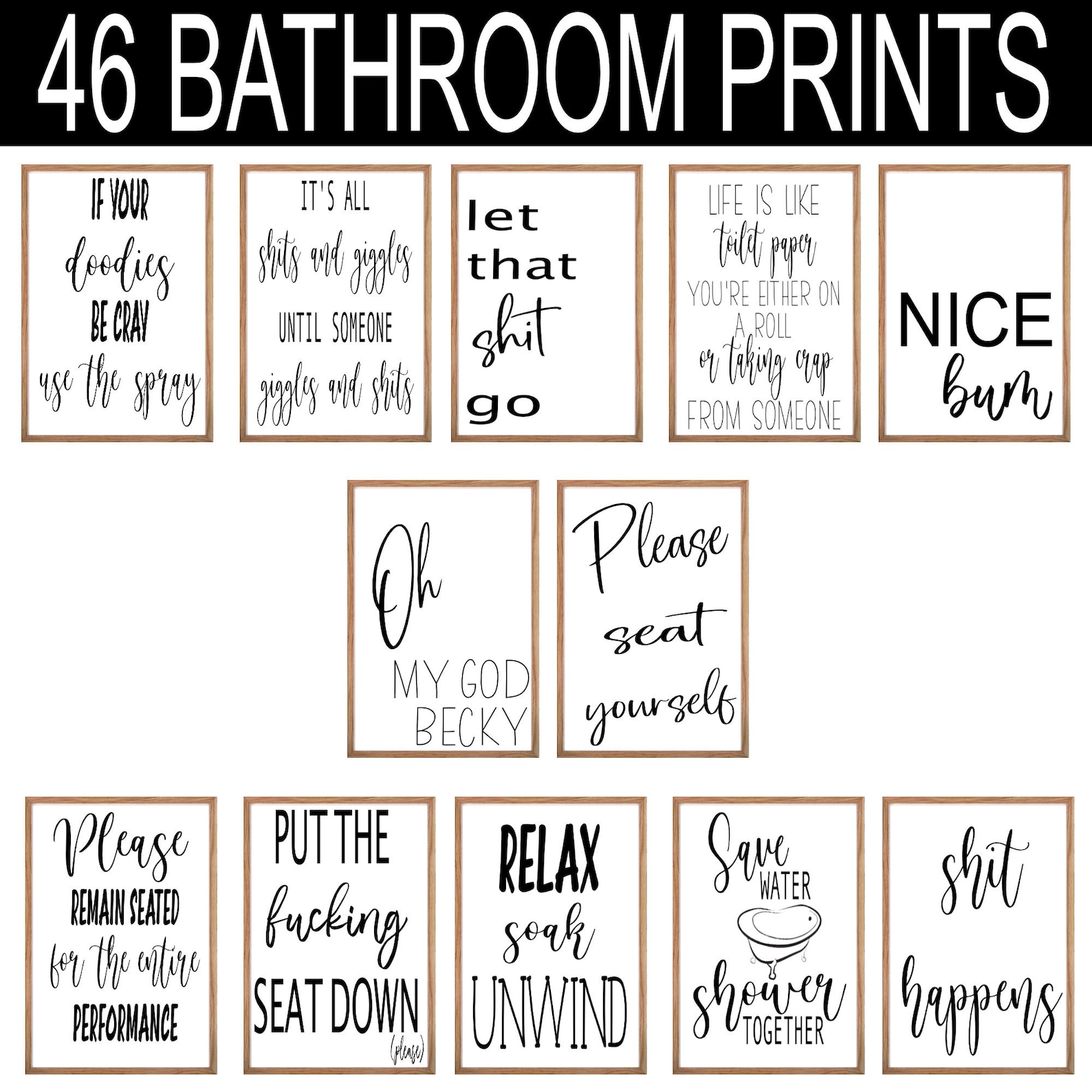 Funny Bathroom Rules Printable Restroom Signs, Bathroom Sets, Bathroom ...