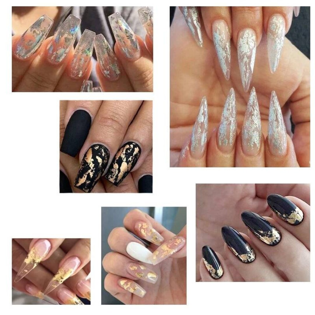 Gold Silver Colorful Nail Art Foil Paper Irregular Aluminum Nail Sticker Manicure Glitter Gel