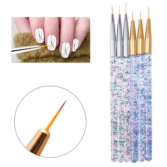 3Pcs Nail Art Brush Tiny Fine Painting Drawing Liner Set Thin French Line  Pens /