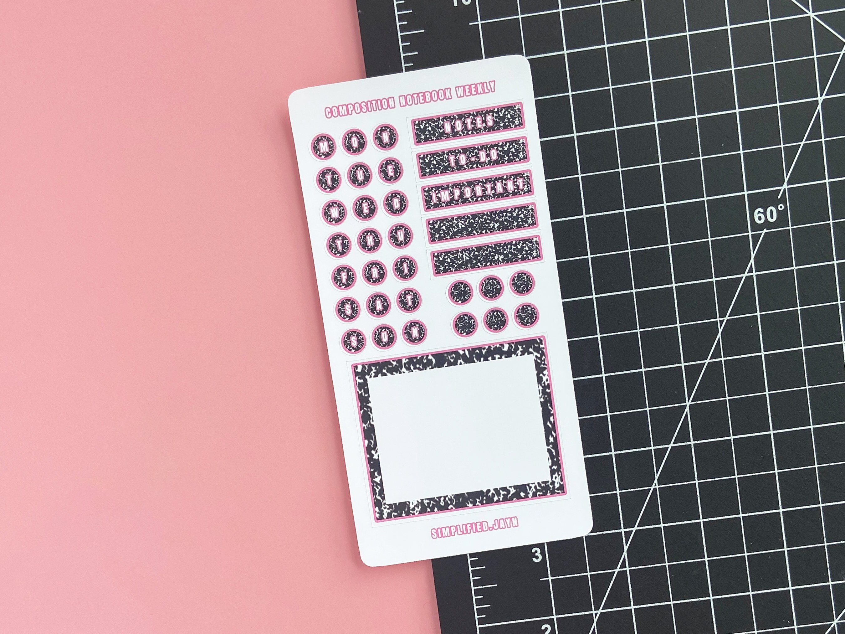 Composition Notebook Weekly Sticker Sheet Composition Etsy