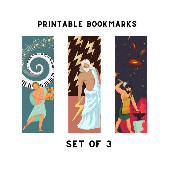 Printable Bookmarks Greek Gods Bundle set of 3 PDF Instant - Etsy