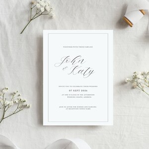 Suite nuziale elegante e raffinata, Save the Date senza tempo, Annuncio di fidanzamento, Pacchetto di inviti di nozze, Modelli CANVA completamente modificabili