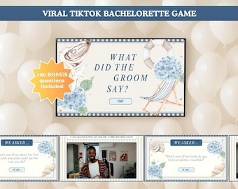 Bachelorette Party Game: What Did the Groom Say, Truth or Dare (Canva Template - Digital Download)