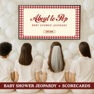 Jeu de hasard pour baby shower sur le thème pop - cartes de pointage imprimables - modèle canva modifiable - téléchargement immédiat - jeu de société d'inspiration rétro