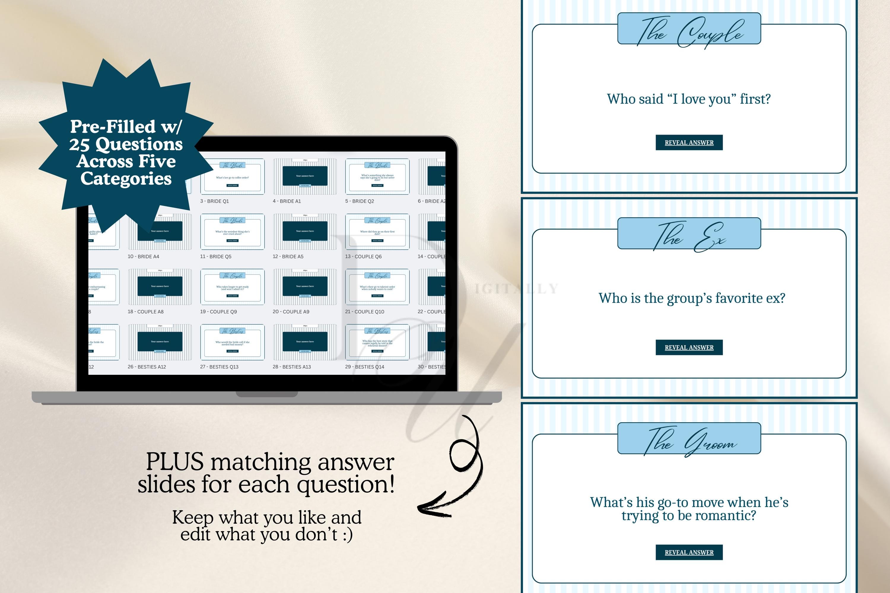 Bachelorette Jeopardy Game Editable Canva Template Fun Bridal