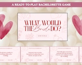 Bachelorette Game: What Would the Bride Do? Editable Canva Template - Instant Download