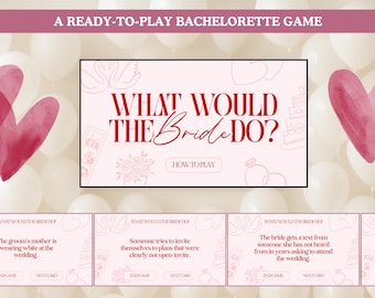 Bachelorette Game: What Would the Bride Do? Editable Canva Template - Instant Download