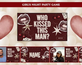 Guess Who Kissed Who Game - Editable Canva Template | Instant Download