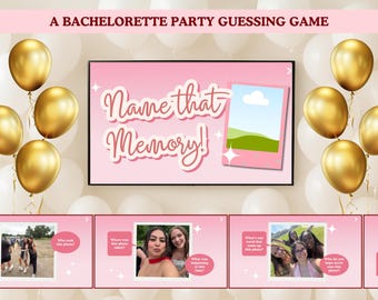 Juego de adivinanzas para despedida de soltera: Adivina el recuerdo (Plantilla editable de Canva - Descarga digital)