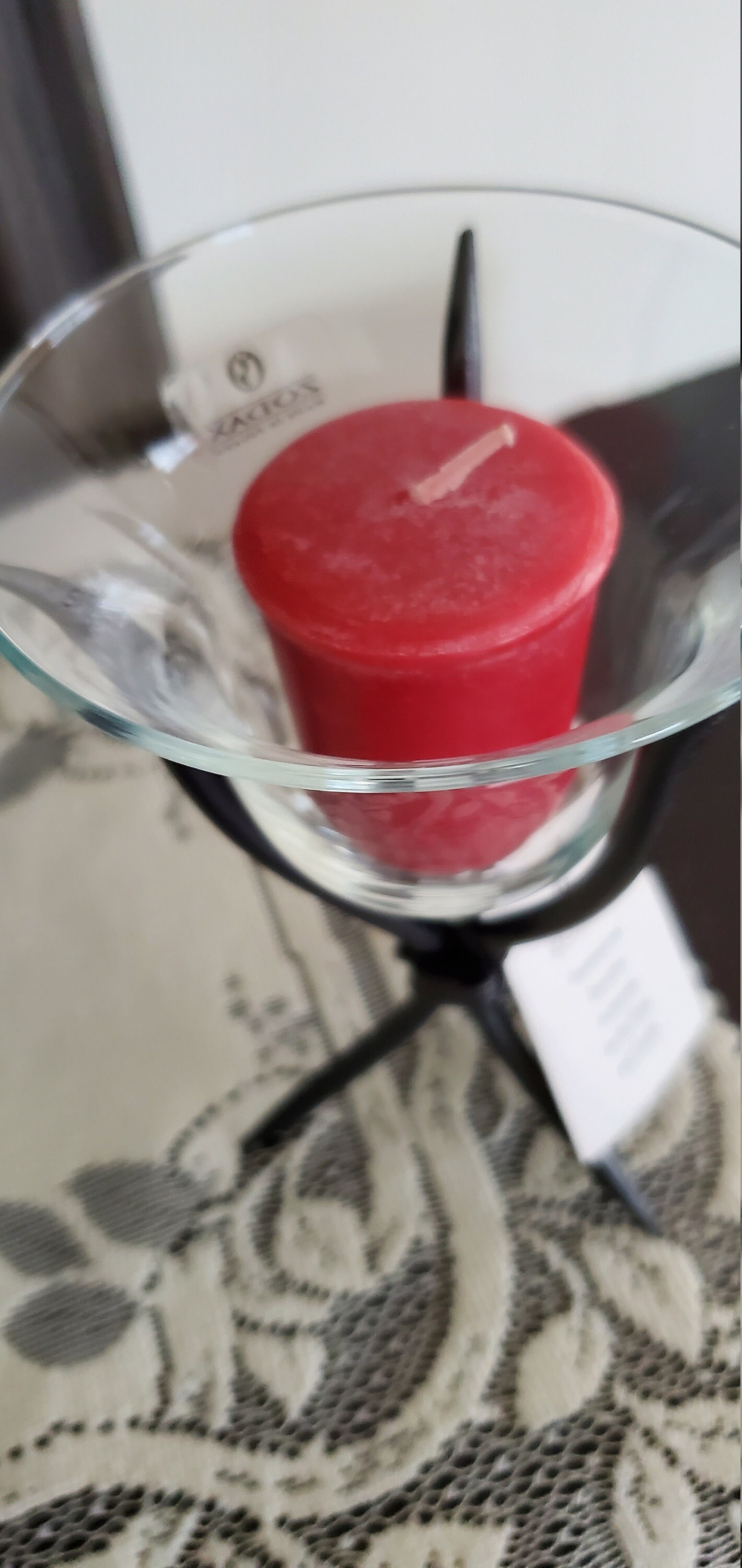 Wrought Iron and Hurricane Glass Candle Holder Vintage Votive Etsy