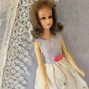Vintage Brunette Barbie Francie Doll, 1960s Bend Leg & Eyelashes  Francie Doll, Mod Brownette Francie Doll in &quot;First Formal&quot; w/ Cape PRETTY!