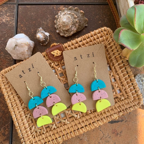 Pastels Semi Circle Earrings Pastels Semi Circle Earrings