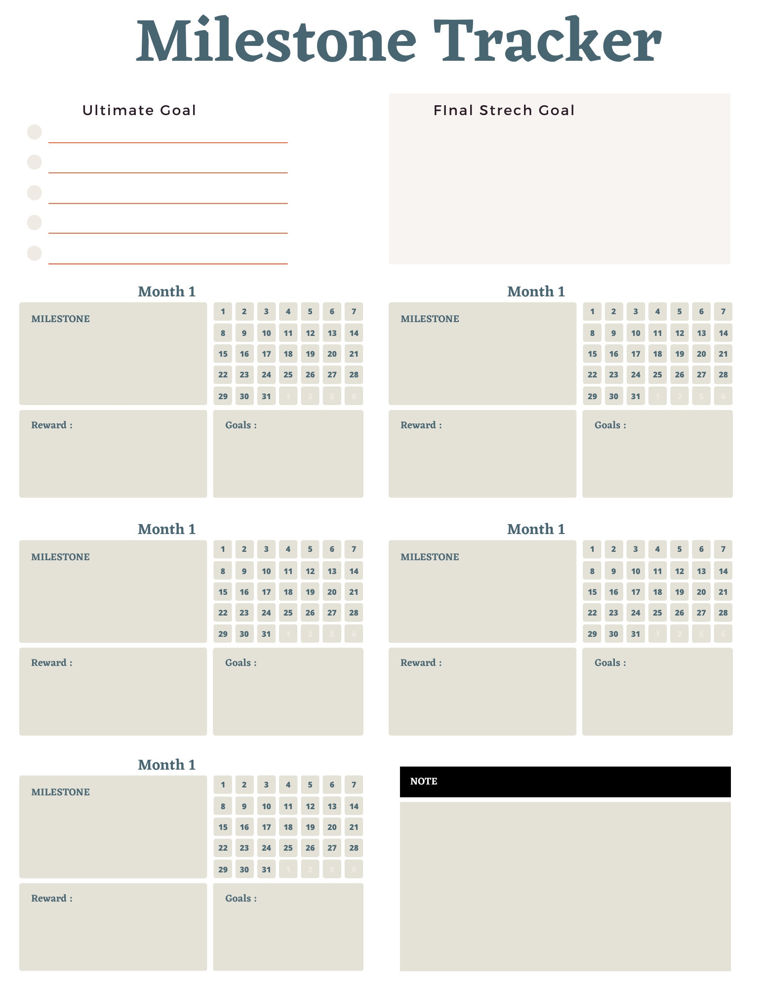 Milestone Planner Milestone Tracker Printable Digital Planner Etsy