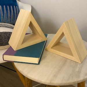 Book Holder / Triangle Book Stand / Book Valet / Nightstand Book Mark / Bookmark / Decorative Book Stand