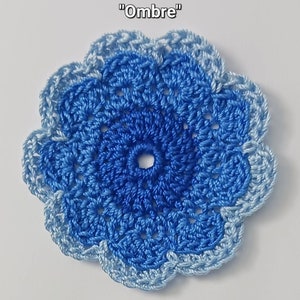 Ombre Blue Flower Spool Pin Doily, Made to Order, 100% Cotton, 2 inches; for Singer Featherweight and Vintage Sewing Machines