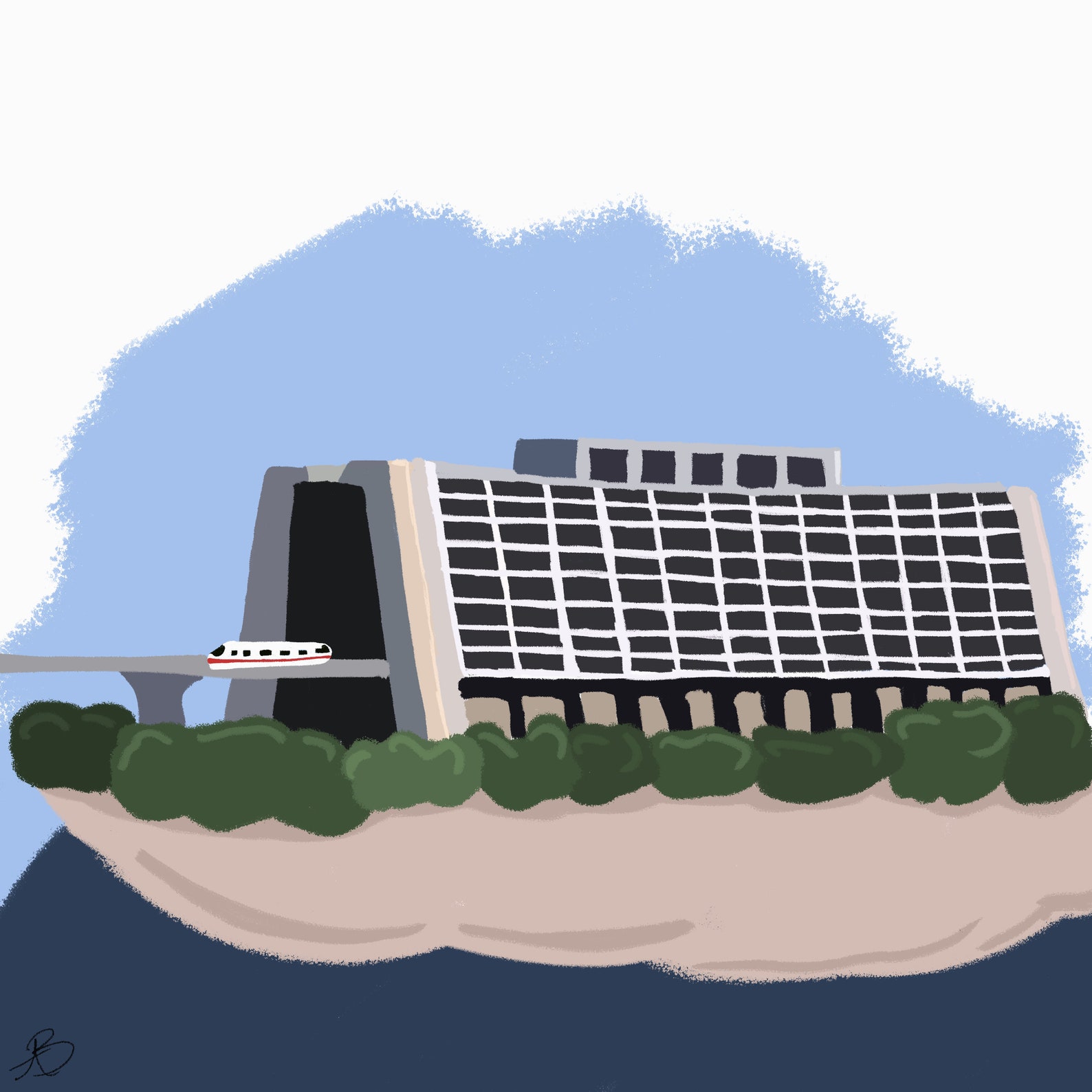 Disney's Contemporary Resort Art Print Etsy