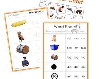 25-page CVC Words Activity Worksheet Set - A Phonics Bundle for Beginner Readers