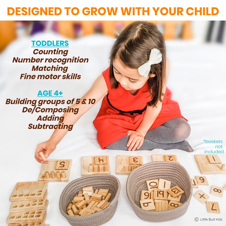 Our Counting Pegs makes an excellent educational gift for girls & boys. This math toy is a learning material that all toddlers, 4 year olds, 5 year olds, and 6 year olds can use.