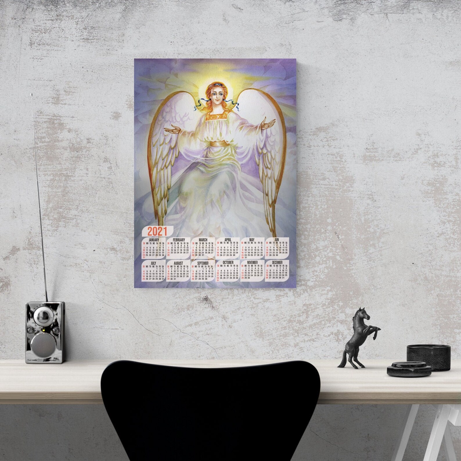 Guardian Angel. Wall Calendar 2021. Watercolor Painting Etsy