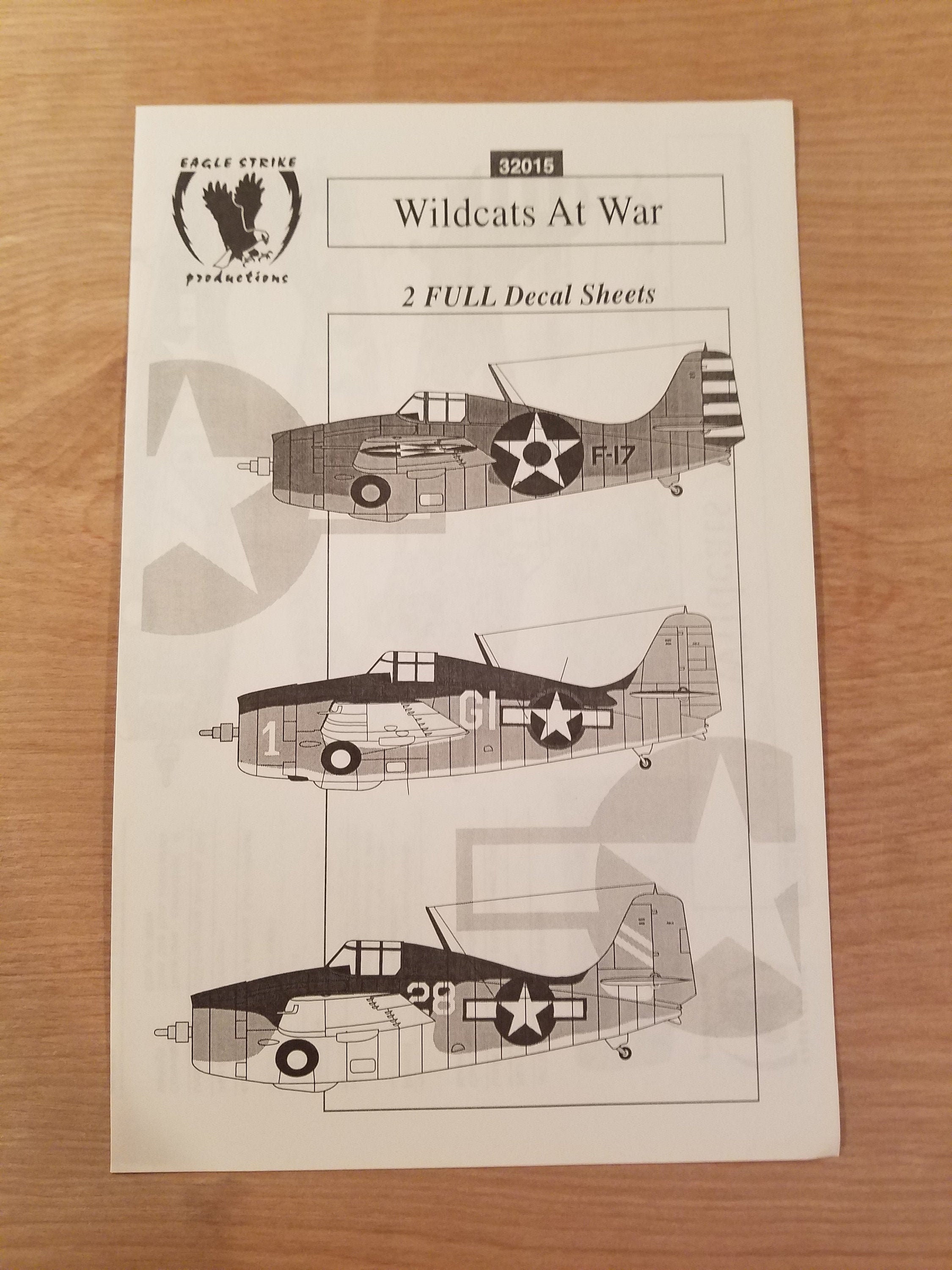 DECALS 1/32 WILDCATS AT WAR EAGLE STRIKE PRODUCTIONS 32015 DECALS 1/32 WILDCATS AT WAR EAGLE STRIKE PRODUCTIONS 32015