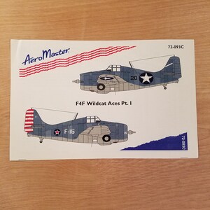 AeroMaster 72-093C | F4F Wildcat Aces Pt. I Decals