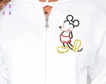 Embroidered Mickey Sweatshirt, Mickey T-shirt, Disney Sweatshirt, Disney Quarter Zip