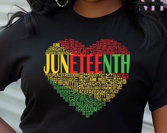 Juneteenth Heart Shirt, Black History Shirt, Black Lives Matter Shirt, Juneteenth T-Shirt, Black Independence Day, Black Freedom Shirt
