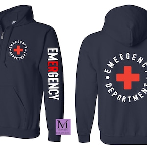 Emergency Department Zip Up Jacket, Emergency Department Sweatshirt, ER Sweatshirt, Nurse Zip Up Sweatshirt, Zip Up Jacket Sweatshirt, ED