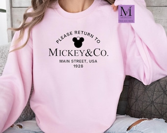 Sudadera con texto "Por favor, devuélvela a Mickey y compañía", sudadera de Disney, sudadera de vacaciones de Disney, sudadera de Disney y amigos