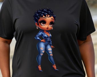 Betty Boop Shirt T-shirt, Melanin Betty Boop, Black Betty Boop, Cute Betty Boop,