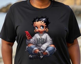 Betty Boop Shirt T-shirt, Melanin Betty Boop, Black Betty Boop, Cute Betty Boop